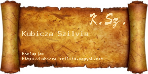 Kubicza Szilvia névjegykártya